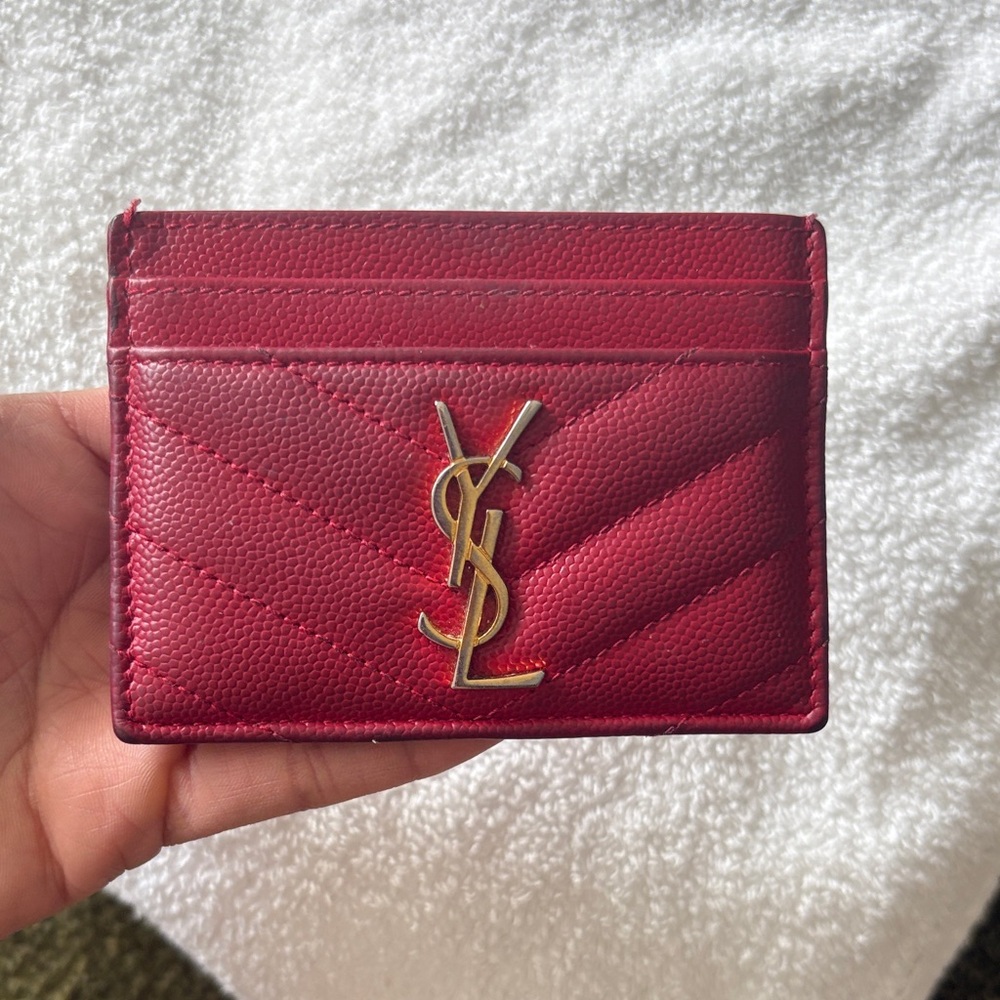 YSL Red Card Holder
